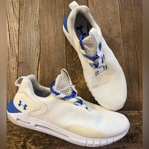 Under Armour Cream and Blue Athletic Shoes